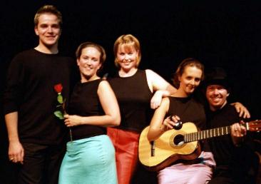 Beth and friends at the Edinburgh Festival 2000
